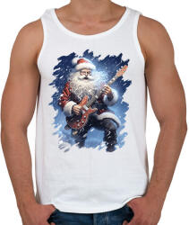 printfashion Gitáros mikulás - Férfi atléta - Fehér (15160042)