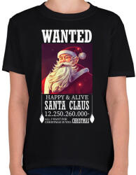 printfashion Wanted Santa Claus - Gyerek póló - Fekete (14913444)