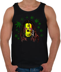 printfashion rasta skull - Férfi atléta - Fekete (1487501)
