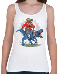 printfashion Mopsz és a T-rex - Női atléta - Fehér (2883707)