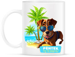 printfashion Péntek az én napom! - Vicces kutyás póló minta - Bögre - Fehér (11772840)