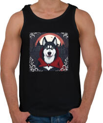 printfashion Husky vámpír jelmezben - Férfi atléta - Fekete (14541552)