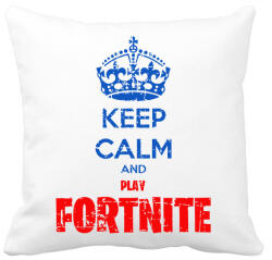 printfashion Keep Calm Fortnite - Párnahuzat, Díszpárnahuzat - Fehér (1095399)