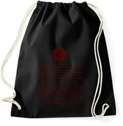 printfashion supernatural demoniac text red - Sportzsák, Tornazsák - Fekete (2108083)