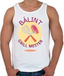 printfashion Grill mester - Névvel - Férfi atléta - Fehér (6290406)