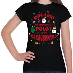 printfashion Infláció és karácsony - Női póló - Fekete (14852177)