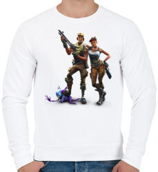 printfashion Fortnite Battle Royale Bajnokok - Férfi pulóver - Fehér (1240059)