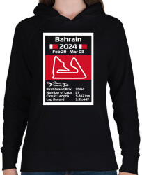 printfashion Bahrain Grand Prix 2024 - Női kapucnis pulóver - Fekete (15669900)