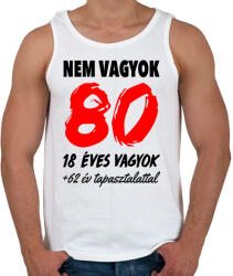 printfashion Nem vagyok 80! - Férfi atléta - Fehér (993897)