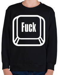 printfashion Fuck billentyű - Gyerek pulóver - Fekete (5787143)