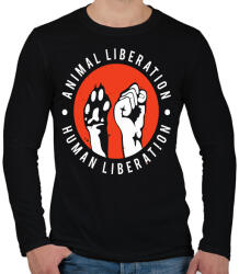 printfashion Együtt az állatokért! - Férfi hosszú ujjú póló - Fekete (2513064)