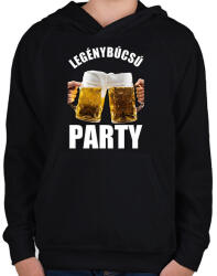 printfashion LEGÉNYBÚCSÚ PARTY - Gyerek kapucnis pulóver - Fekete (13578480)