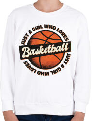 printfashion Kosár rajongó lány - Basketball fan girl - Gyerek pulóver - Fehér (4367044)