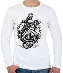 printfashion Horgászat 02 - Férfi hosszú ujjú póló - Fehér (4968564)