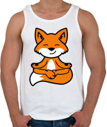 printfashion Meditáló róka - Férfi atléta - Fehér (5022952)