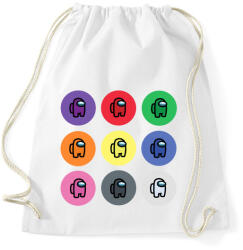 printfashion Among us - Színes crewmates - Sportzsák, Tornazsák - Fehér (4064583)