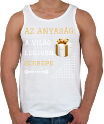 printfashion Az anyaság a világ legjobb szerepe - Férfi atléta - Fehér (15736435)
