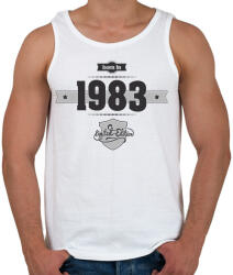 printfashion born-in-1983-(dark&lightgrey) - Férfi atléta - Fehér (473362)