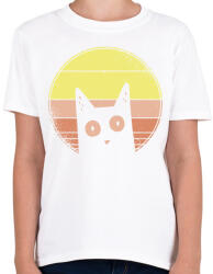 printfashion Psycho macska - Gyerek póló - Fehér (4311989)