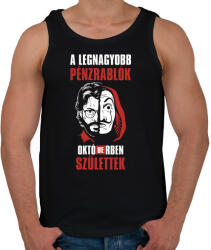 printfashion A legnagyobb pénzrablók októberben születtek - Férfi atléta - Fekete (4680905)