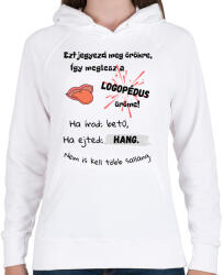 printfashion Logopédus versike - Női kapucnis pulóver - Fehér (14635683)