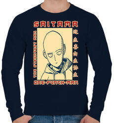printfashion Saitama OPM - Férfi pulóver - Sötétkék (2273217)