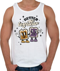 printfashion Retro páros - vajas és lekváros kenyér - Férfi atléta - Fehér (11705494)