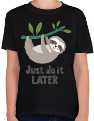 printfashion Lajhár - Gyerek póló - Fekete (14255444)