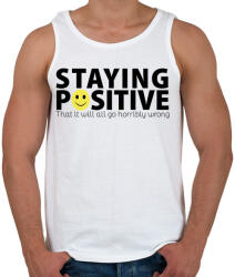 printfashion Maradj pozitív! - Férfi atléta - Fehér (260891)