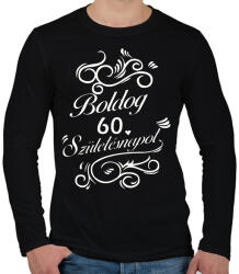 printfashion Boldog_születésnapot_60. png - Férfi hosszú ujjú póló - Fekete (341942)