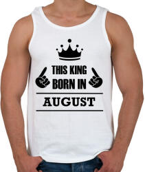 printfashion Ez a király augusztusban született - Férfi atléta - Fehér (1408031)