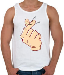 printfashion Szerelmes ujjak - Férfi atléta - Fehér (656634)