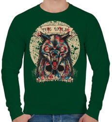 printfashion Farkaskoponya - Férfi pulóver - Sötétzöld (71865)