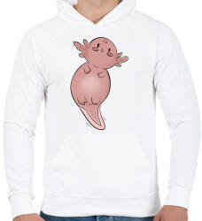 printfashion Axolotl - Férfi kapucnis pulóver - Fehér (13610978)