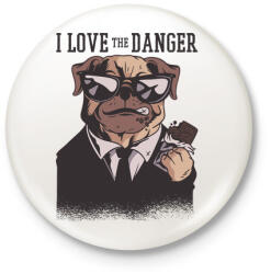 printfashion Gengszter kutya - Kitűző, hűtőmágnes - Fehér (5127297)