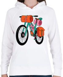 printfashion Bicikli - Női kapucnis pulóver - Fehér (6376845)