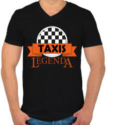 printfashion Taxis legenda - Férfi V-nyakú póló - Fekete (7553598)
