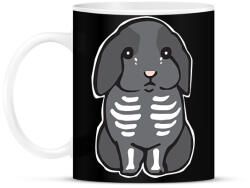 printfashion csontváz nyuszi - Bögre - Fekete (14540501)