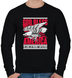 printfashion Isten Áldjon Amerika - Férfi pulóver - Fekete (804917)