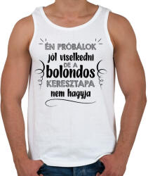 printfashion Bolondos keresztapa - Férfi atléta - Fehér (7111366)