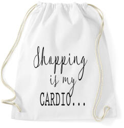 printfashion SHOPPING is my cardio. - Sportzsák, Tornazsák - Fehér (270598)