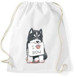 printfashion Husky love - Sportzsák, Tornazsák - Fehér (4840819)