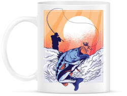 printfashion Horgász - Bögre - Fehér (5111945)