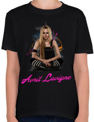 printfashion avril lavigne 2 - Gyerek póló - Fekete (2560291)