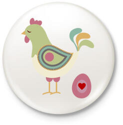 printfashion Húsvéti kakas - Kitűző, hűtőmágnes - Fehér (13180865)