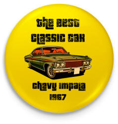 printfashion chevy impala 1963 - Kitűző, hűtőmágnes - Sárga (15430097)