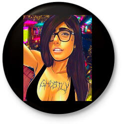 printfashion MK - Kitűző, hűtőmágnes - Fekete (3097670)