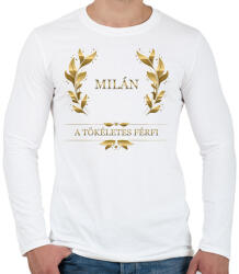 printfashion Milán - Férfi hosszú ujjú póló - Fehér (2844404)