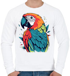printfashion Papagáj - Férfi pulóver - Fehér (16493535)