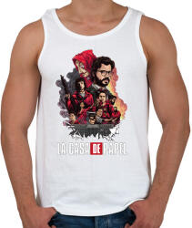 printfashion La Casa de Papel - Férfi atléta - Fehér (4667857)